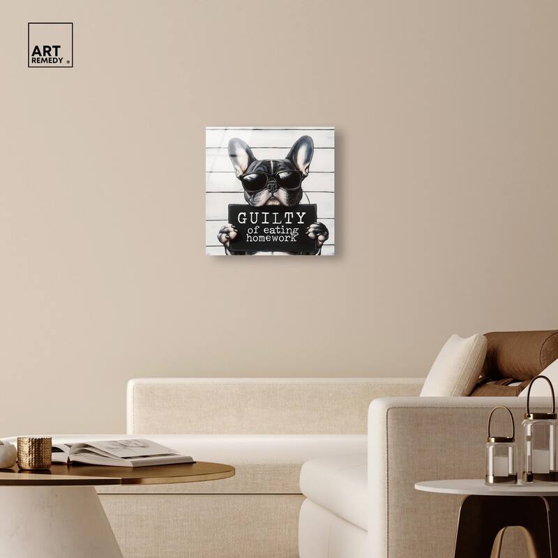 Guilty of Eating Homework Acrylic by Art Remedy, Ready to Hang