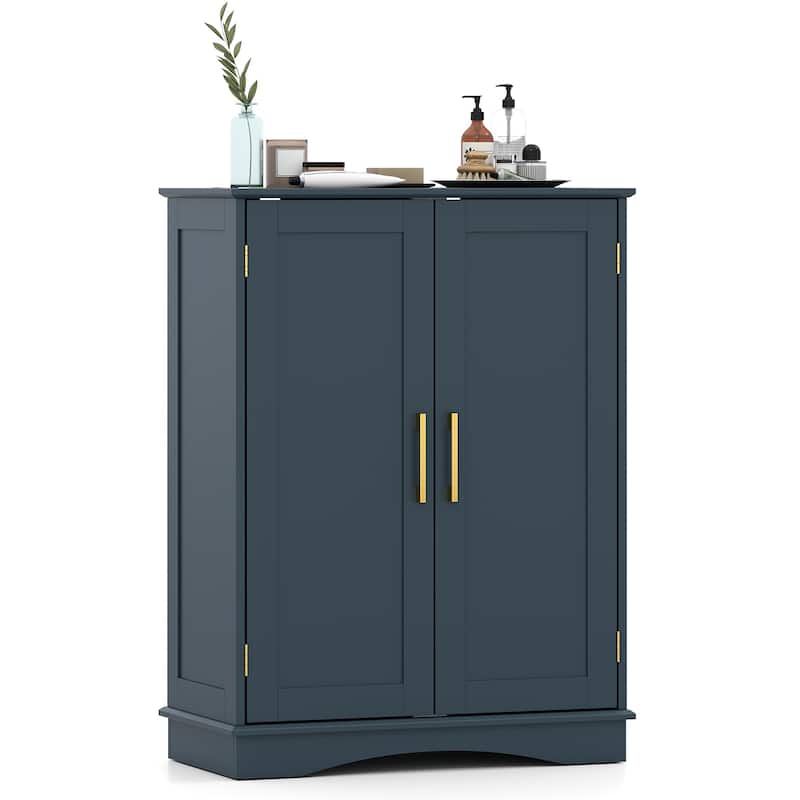 Costway Floor Storage Cabinet Modern Storage Organizer with Adjustable - See Details - Blue