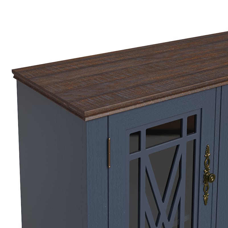 63" Vintage Style Wood Kitchen Accent Buffet Sideboard Cabinet - 63" in Width