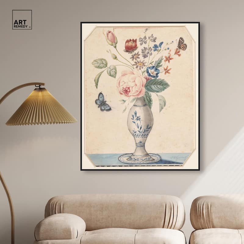 Vase with flowers 1850 Canvas by Art Remedy