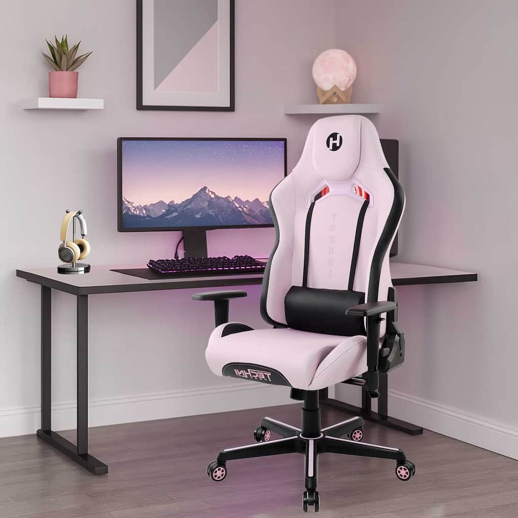 Modern Designs Pink and Black Gemini Adjustable Gaming Chair