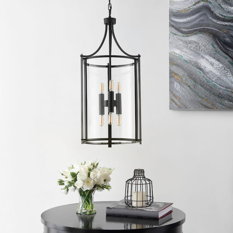 SAFAVIEH Lighting Sunitha 6-Light Led Adjustable Pendant - 15" W x 15" L x -35.5 107.5" H