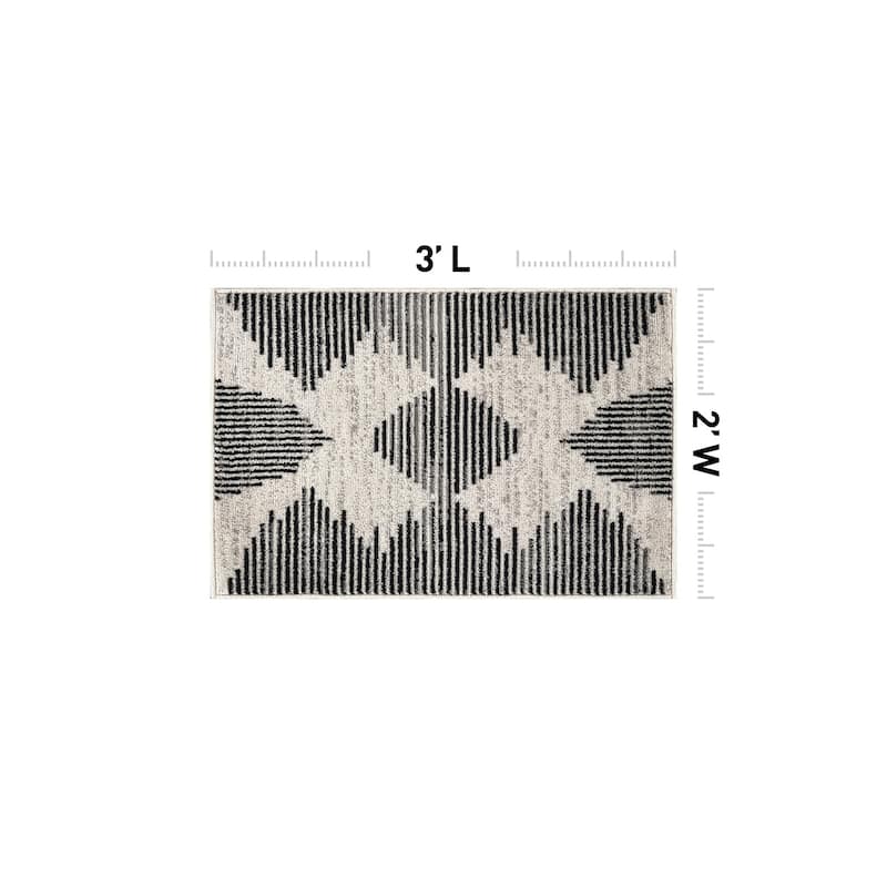 Modern Abstract Area Rug for Living Room, Bedroom, or Entryway - Low Pile Indoor Rug