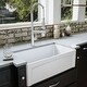 preview thumbnail 22 of 20, Karran FCP33SB 33" Single Bowl Panel Front Farmhouse Fireclay Kitchen Sink with Reversible Apron Front