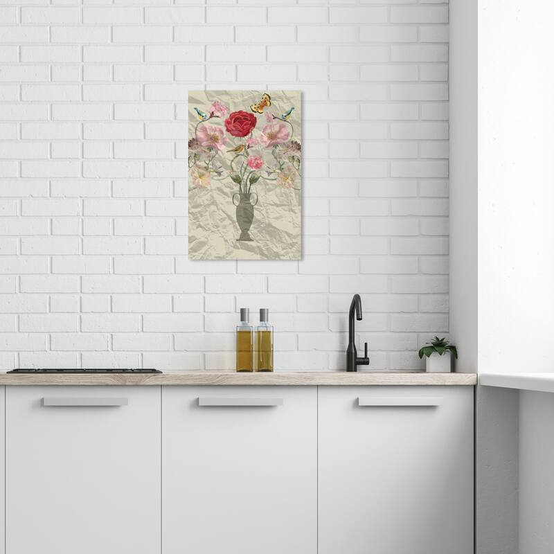 Wynwood Studio Canvas Floral and Botanical Rainforest Arrangement Red and Modern & Contemporary Wall Art Canvas Print - 24 x 16