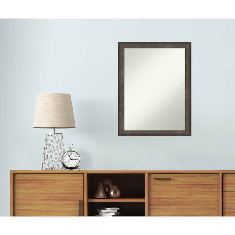 Dappled Narrow Non-Beveled Wood Framed Wall Mirror
