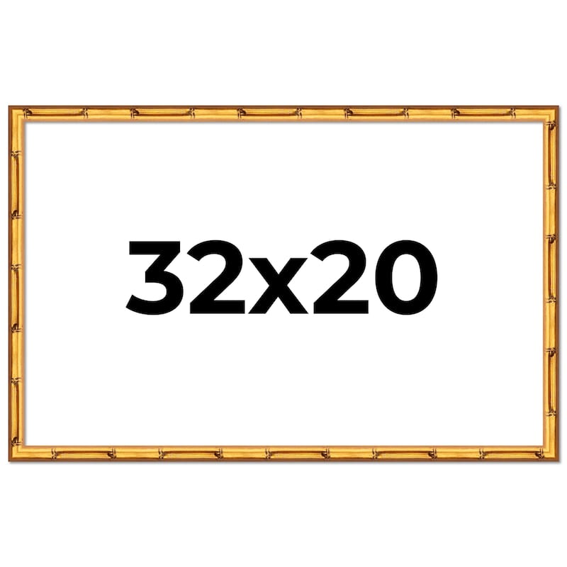 32x20 Frame Gold Bamboo Picture Frame Modern Photo Frame Includes UV Acrylic Shatter Guard Front Acid Free Foam Backing Board