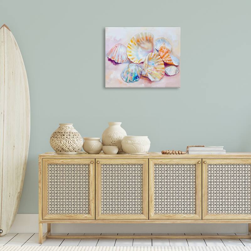 Stupell Pile of Various Seashells Canvas Wall Art Design By Arlington Prints