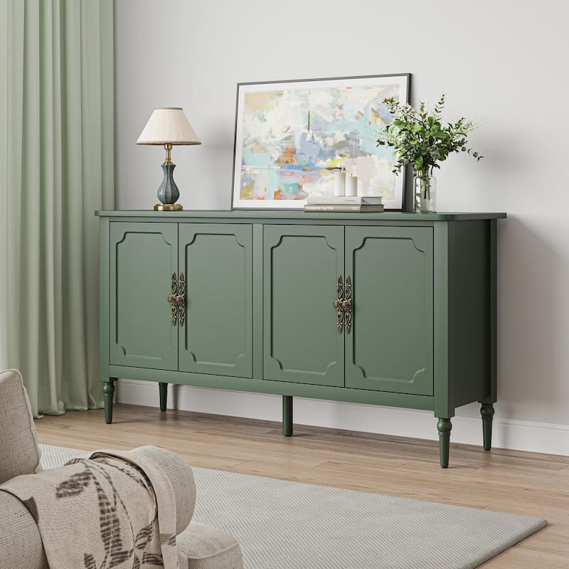 58'' Accent Cabinet with 4 Doors - Green