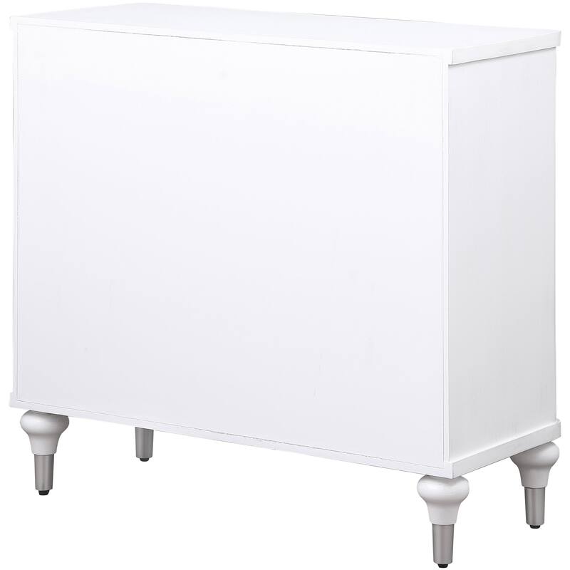 Cardella 2-Door Mandala Accent Cabinet Distressed White