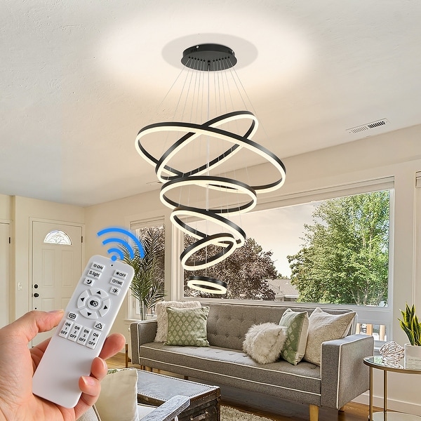 Led chandelier with remote top