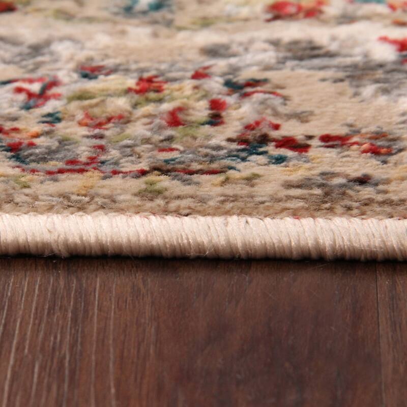 Vintage Distressed Medallion Indoor Area Rug or Runner by Superior