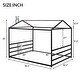 preview thumbnail 11 of 10, Black Queen Size Metal House Shape Platform Bed