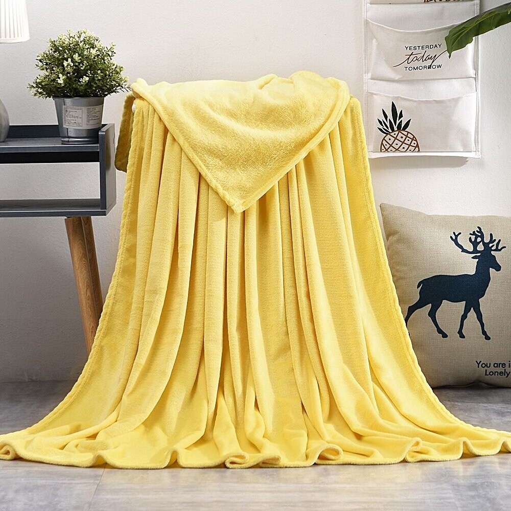All Season Lightweight Microfiber Fluffy Blanket Gray 50x60