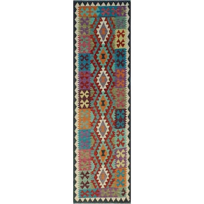 Flatweave Madalyn Red/Ivory Runner - 2'9" x 9'9"