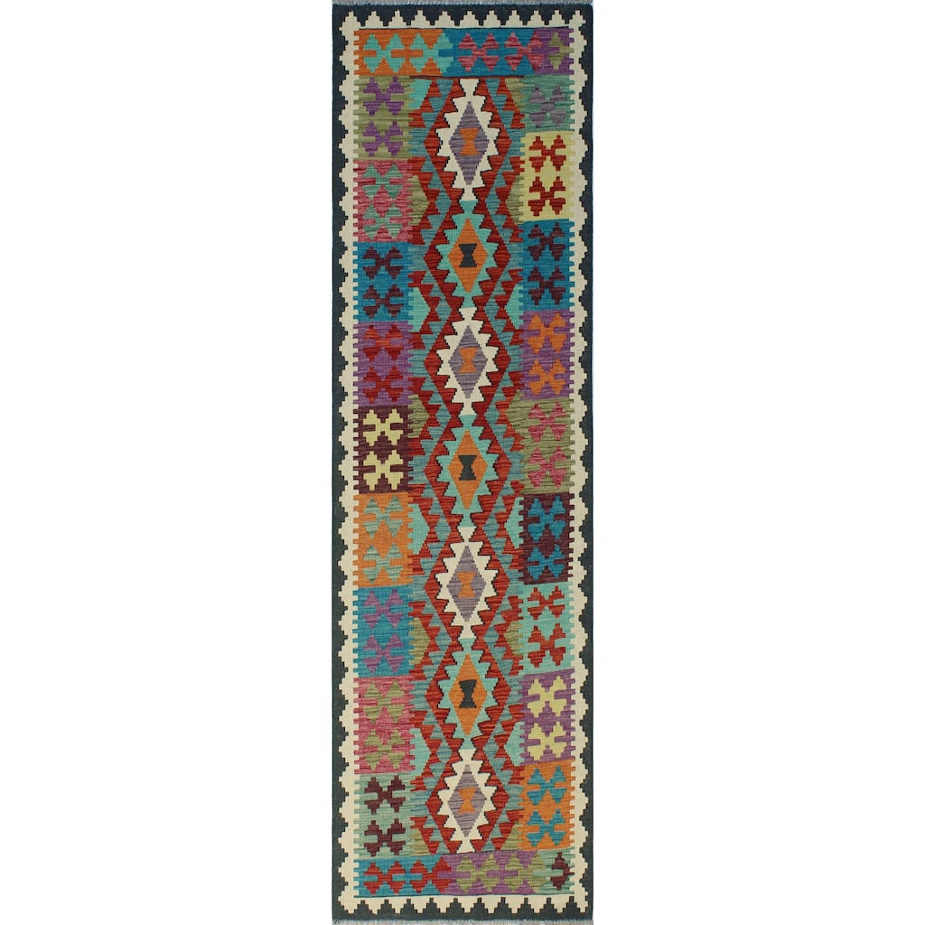 Flatweave Madalyn Red/Ivory Runner - 2'9" x 9'9"