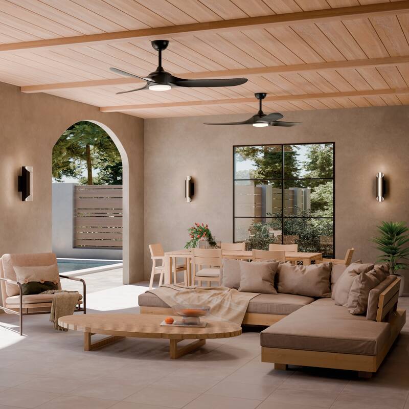 Kichler Lighting Mylo 60 Inch WeatherPlus Ceiling Fan with Satin Etch Cased Opal Glass