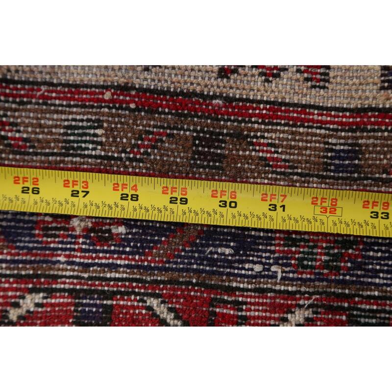 Geometric Tribal Hamedan Persian Area Rug Wool Handmade Foyer Carpet - 3'2" x 4'10"