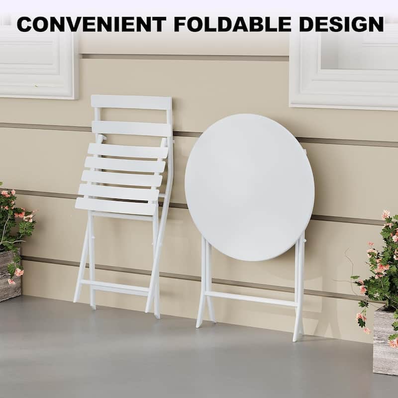 3-Piece Patio Bistro Set Folding Bistro Table and 2 Chairs