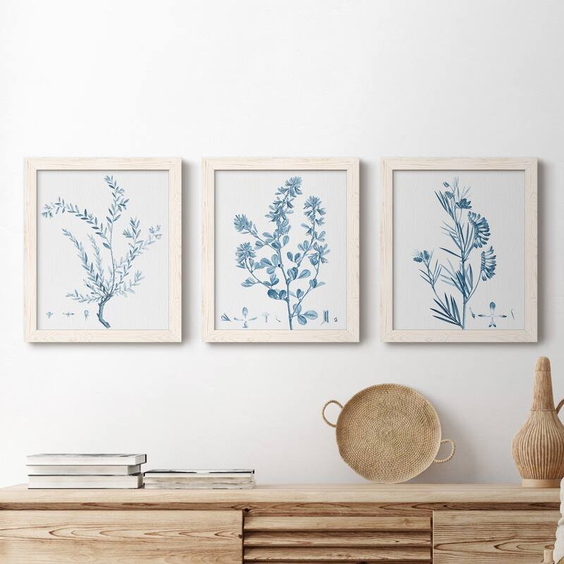 Antique Botanical in Blue VII-Premium Framed Canvas - Ready to Hang - Multi-Color