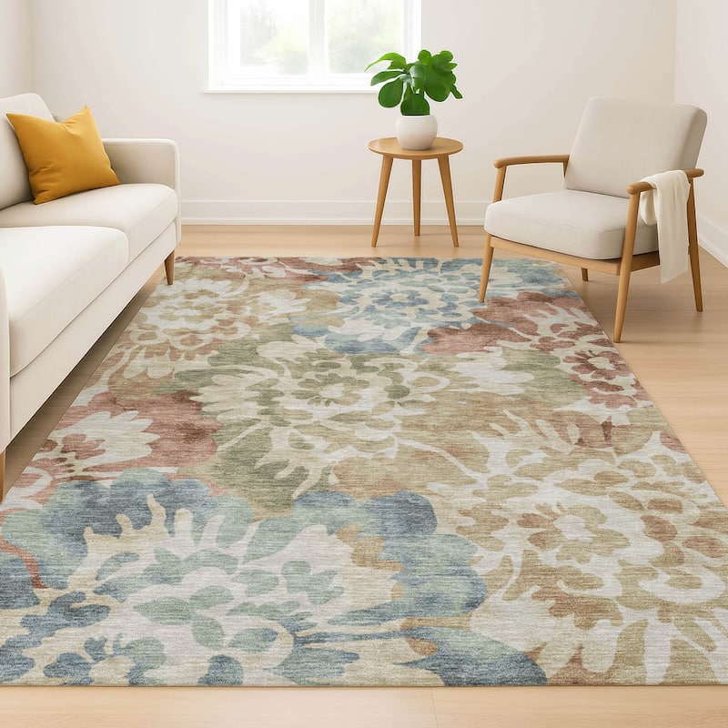 Premium Washable Super Soft Modern Floral Mayfield Rug