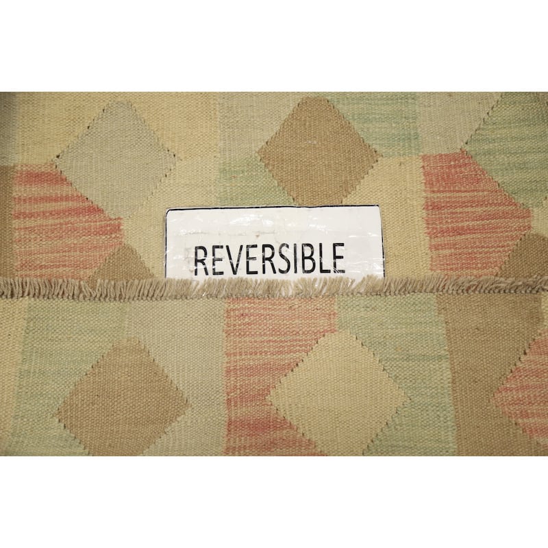 Hand Woven Oriental 100% Wool Carpet Southwestern Modern Multi-Colored Kilim Area Rug - 5' 1'' X 3' 0''