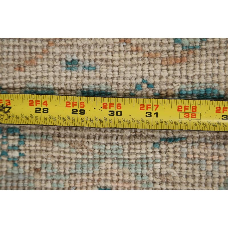 Hand Knotted Oriental 100% Wool Carpet Transitional Floral Beige & Ivories Oushak Area Rug - 2' 11'' X 2' 0''