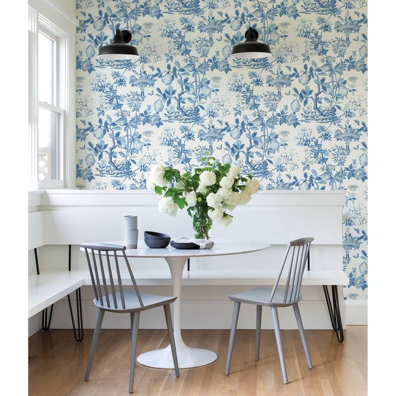 Scalamandre Delft Shantung Garden Self Adhesive Peel & Stick Wallpaper