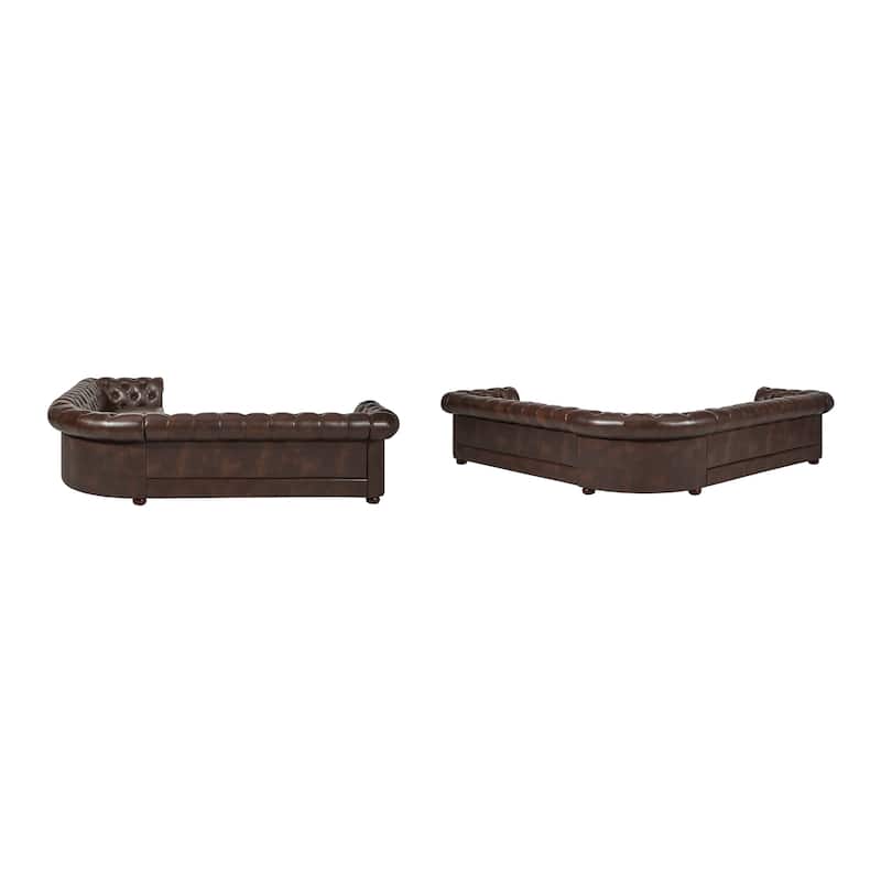 Gdansk 7-Seat L-Shaped Chesterfield Sectional Sofa