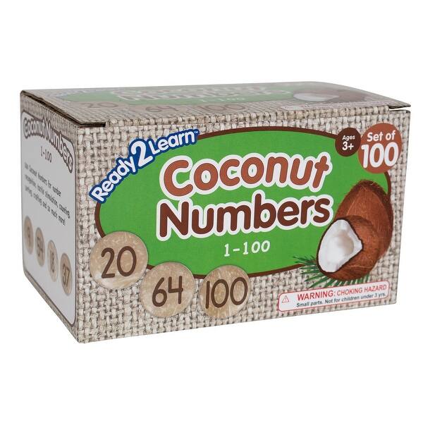 slide 2 of 9, READY 2 LEARN Coconut Numbers, Large, 1-100, Set of 100 Natural - Kids