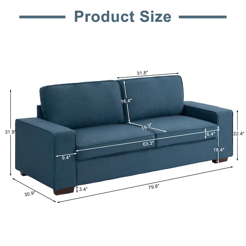 80" Sofa Couch Upholstered Loveseat for Living Room