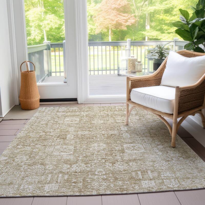Machine Washable Indoor/ Outdoor Chantille Vintage Traditional Rug