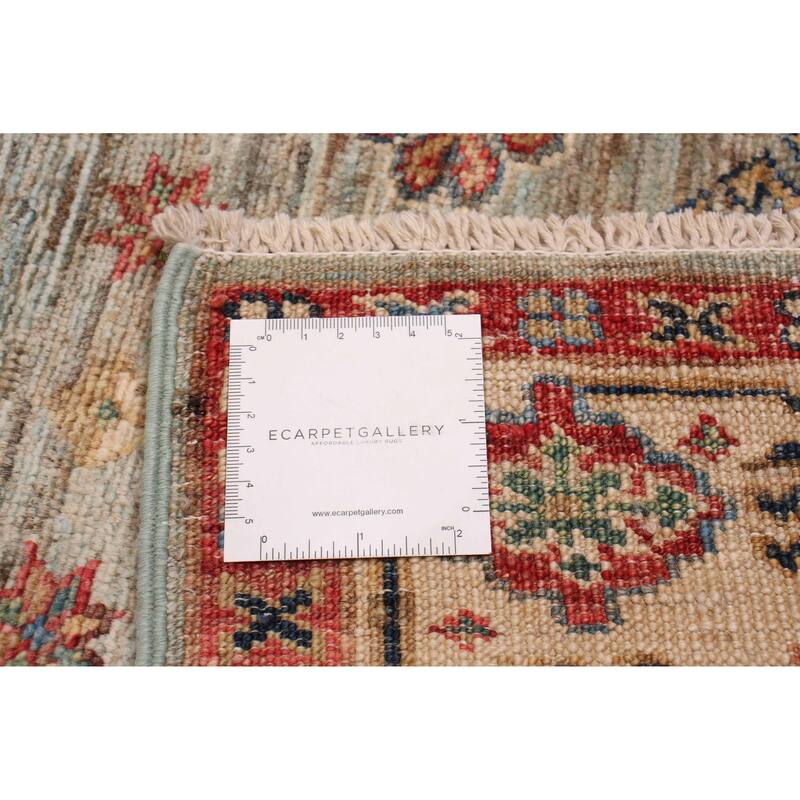 ECARPETGALLERY Hand-knotted Aryana Green Wool Rug - 2'8 x 8'4