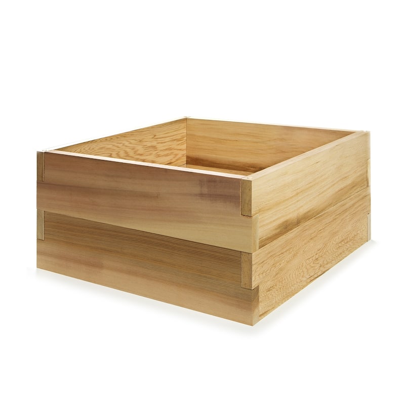 All Things Cedar 2 Foot Square 2 Tier Raised Garden Box, Western Red Cedar Build - 12