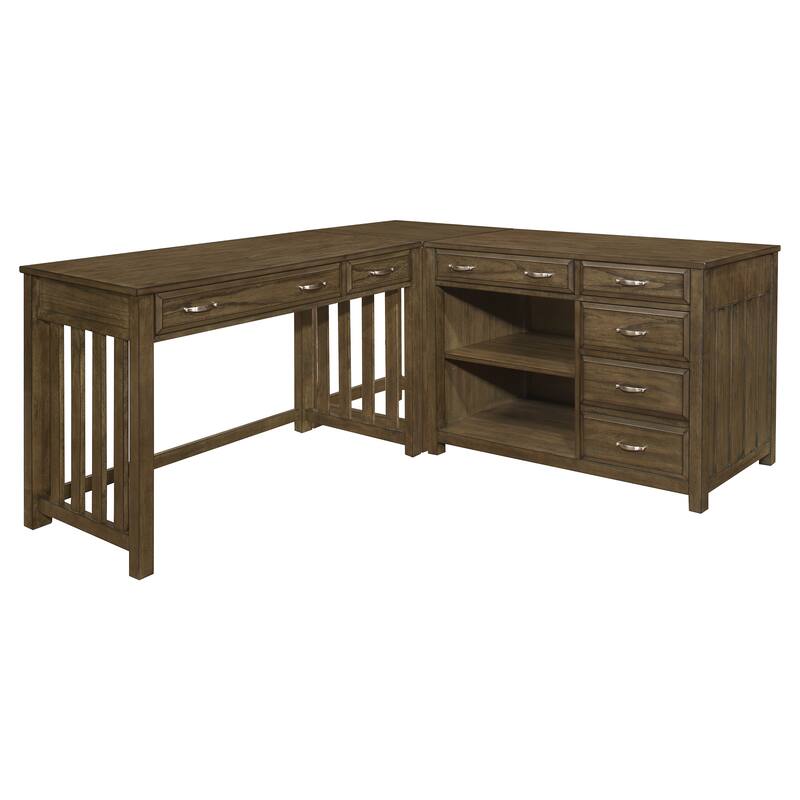 Fremont & Park Traine 3-Piece Corner Desk - Brown Grey
