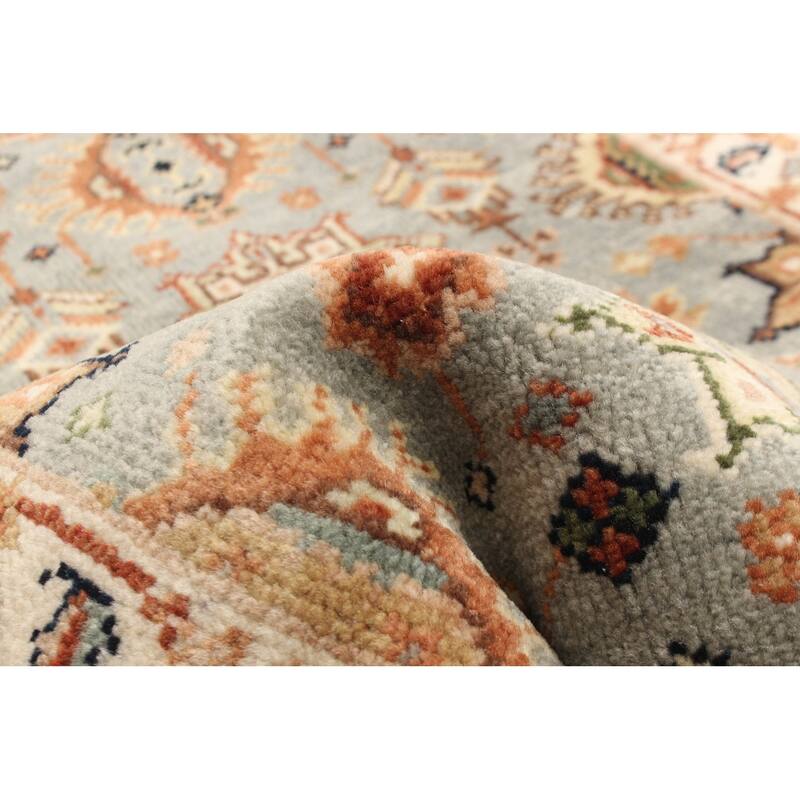 ECARPETGALLERY Hand-knotted Jules Sultane Light Blue Wool Rug - 2'7 x 12'2