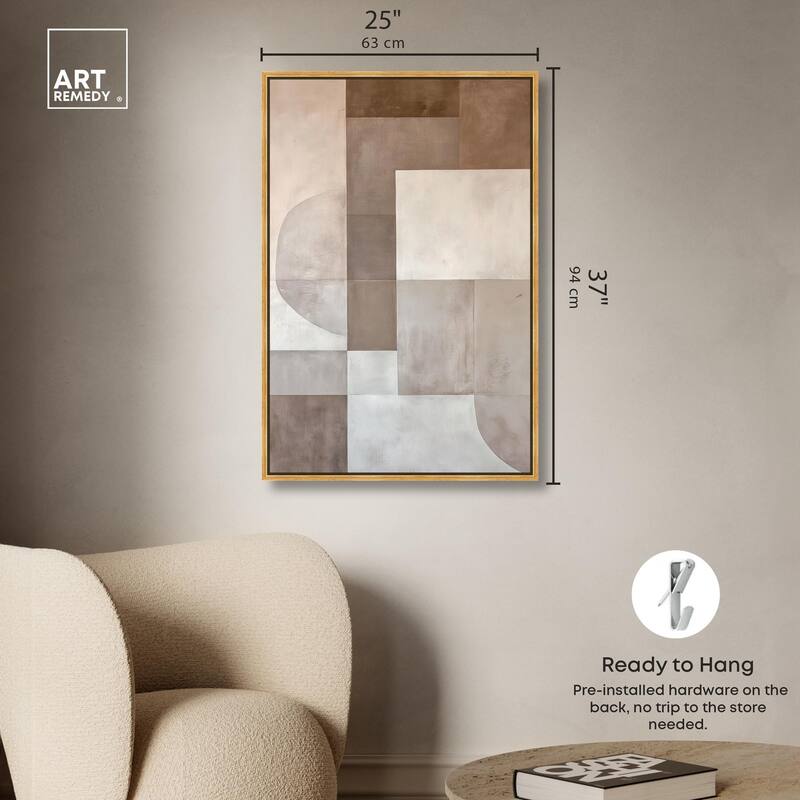 Neutral Tone Blocks II Canvas by Art Remedy