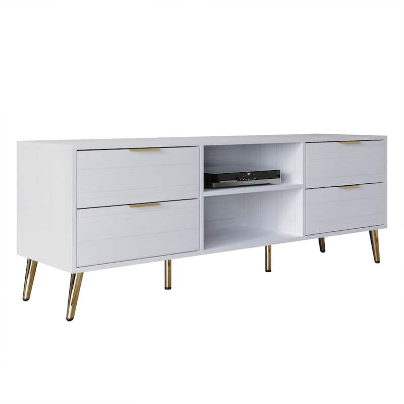 CraftPorch Elegance TV Stand Console with 2 Bookcase Living Room Set