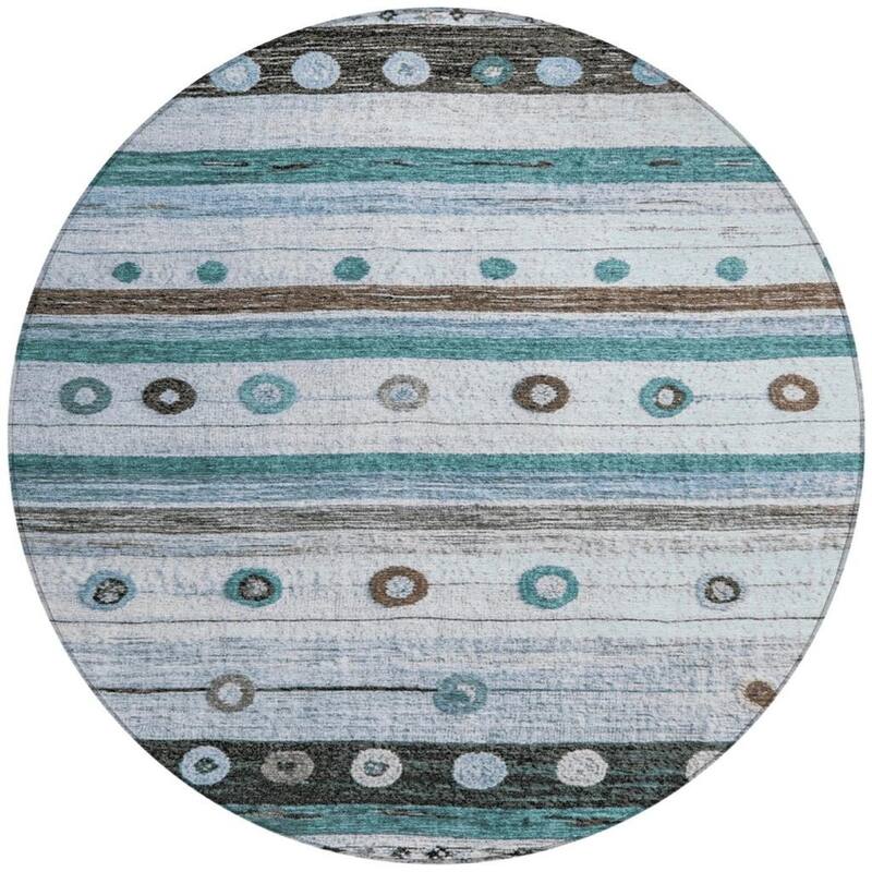 HomeRoots Striped Transitional Rectangle Outdoor Rug