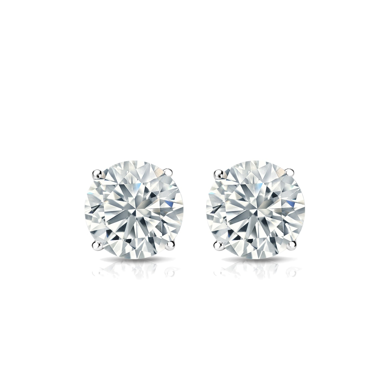 Auriya 14k Gold Lab Grown Round Diamond Stud Earrings 0.50 to 5.00 ct. tw. Push-Back (E-F VS)
