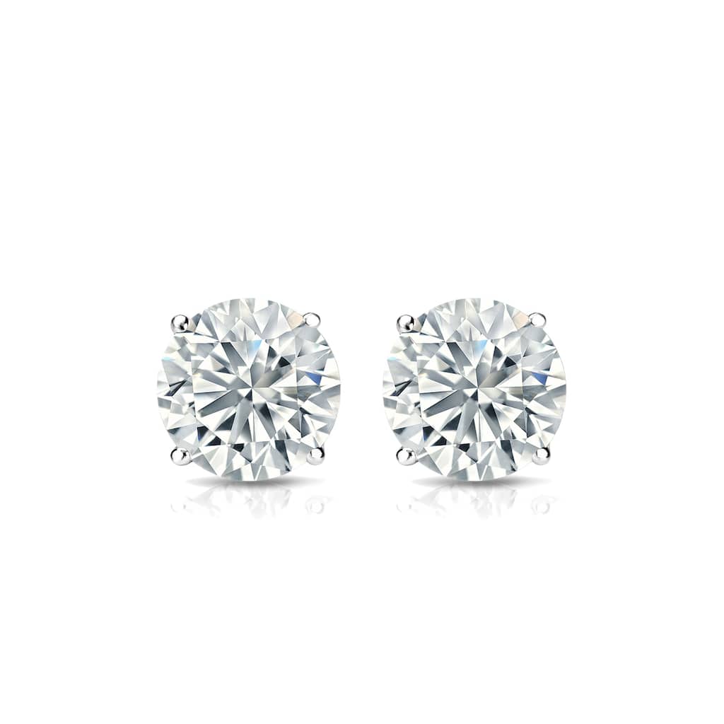Auriya 14k Gold Lab Grown Round Diamond Stud Earrings 0.50 to 5.00 ct. tw. Screw-Back (F-G VS)