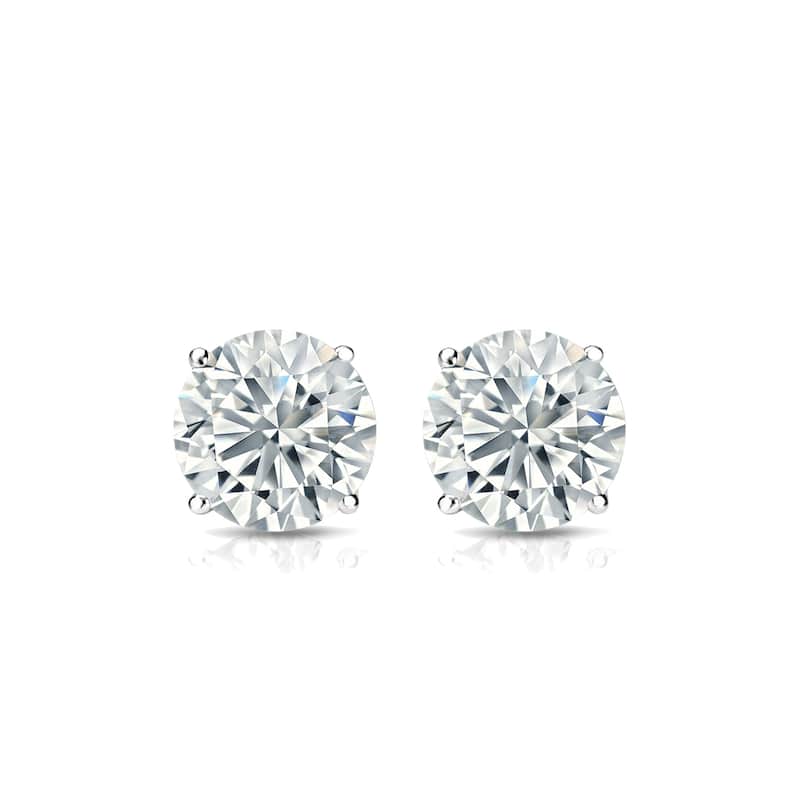 Auriya Natural Round 4-Prong Diamond Stud Earrings 1.00 to 3.00 ct. tw. Push-Back (F-G VS)
