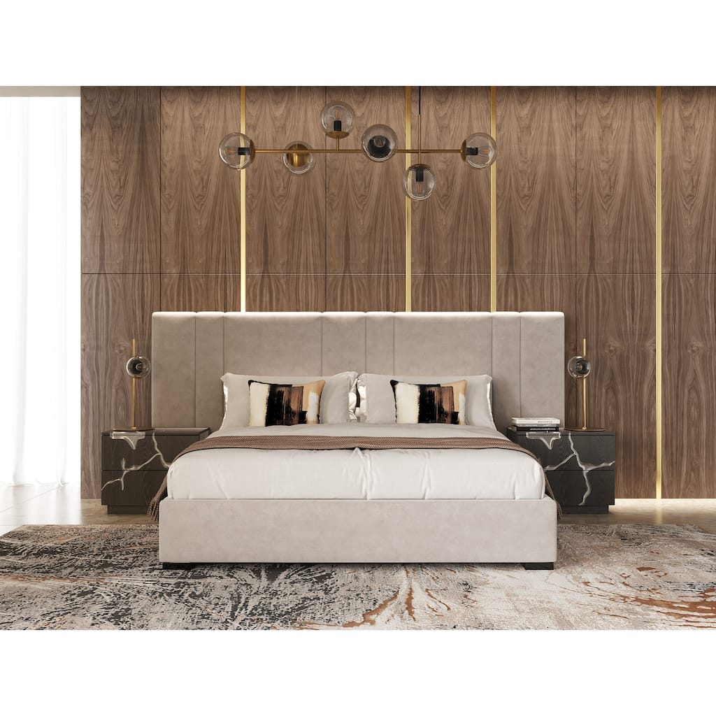 Penrose Modern Beige Fabric Bed