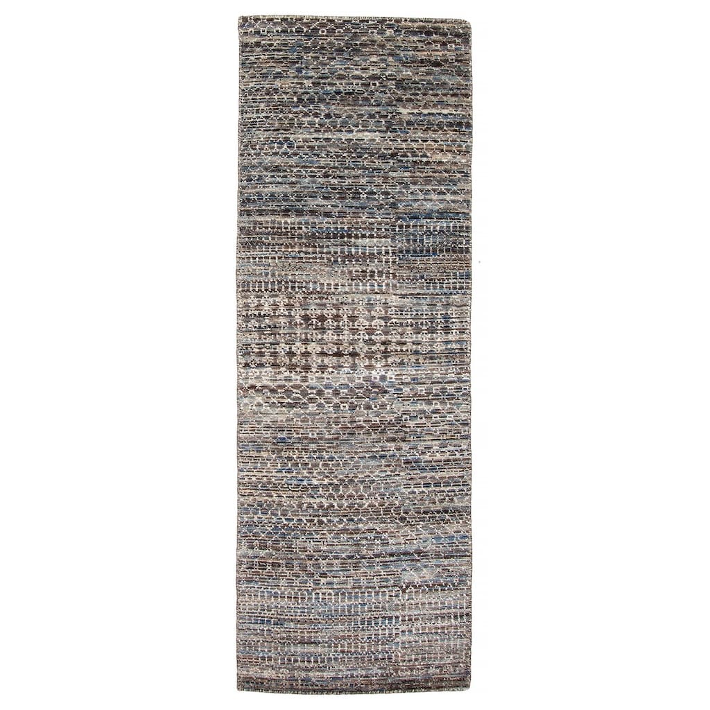 ECARPETGALLERY Hand-knotted Mystique Multi Color Viscose, Wool Rug - 2'6 x 7'11