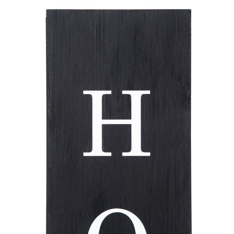 Glitzhome 30"H Double Sided Wooden Black Boxed WELCOME PORCH or WELCOME HOME Porch Sign