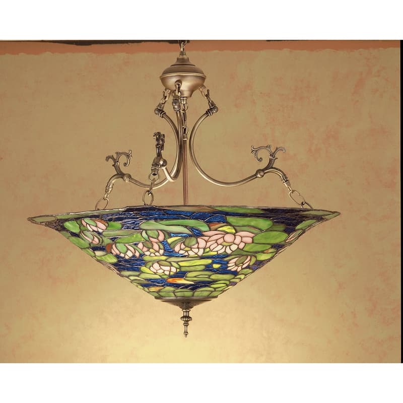 Meyda Tiffany 3 Light 24" Wide Pendant with Handmade Shade - Tiffany Glass