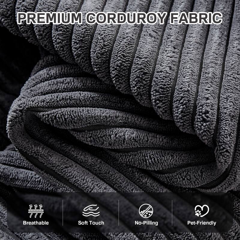 XIZZI Chaise Lounge Chair Corduroy Boneless Sofa Bed Sleeper Couch