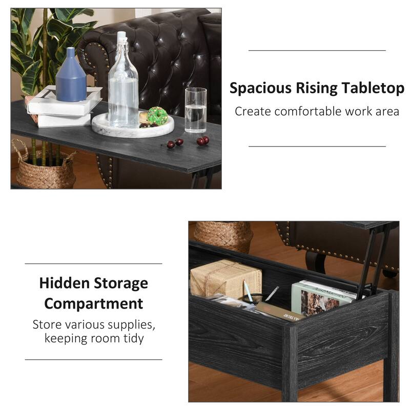 Modern Lift Top Coffee Table With Hidden Storage Compartment