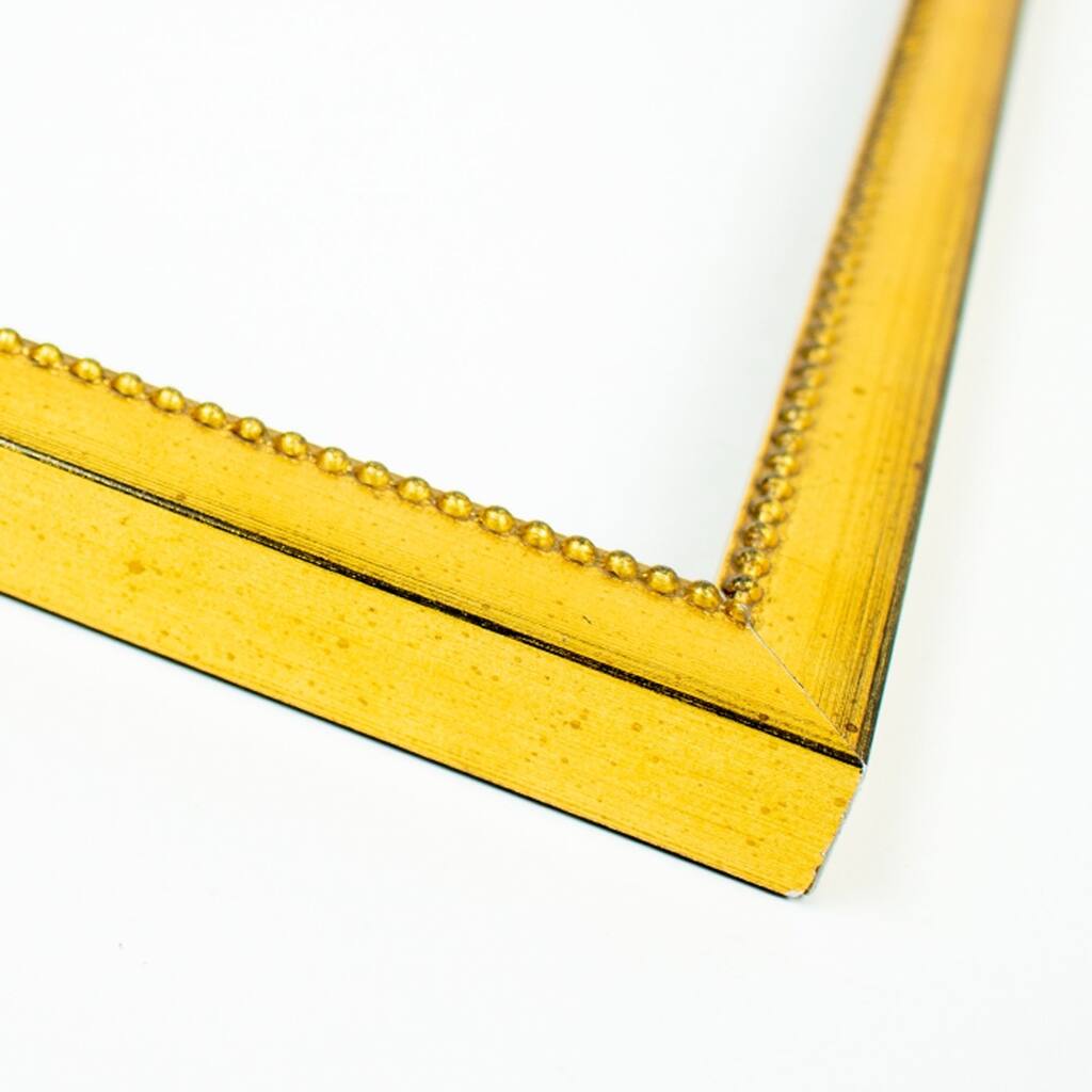 14x7 Frame Gold Solid Wood Picture Frame Width 0.75 Inches | Interior Frame Depth 0.625 Inches