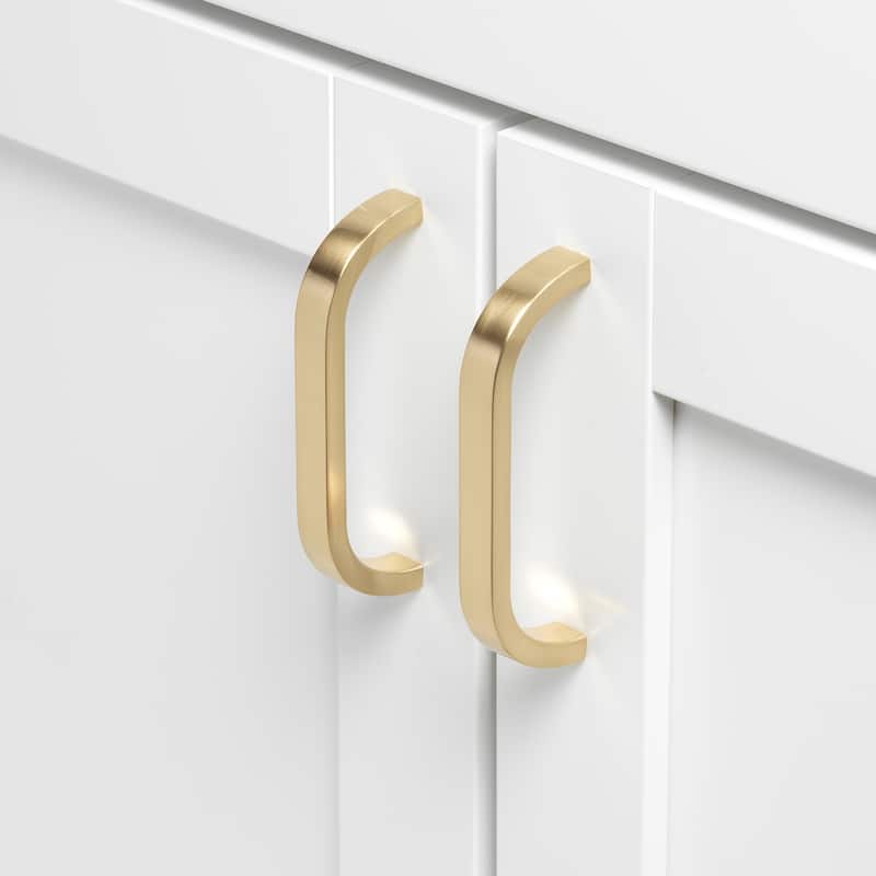 GlideRite 3.75 inch Center Solid Curved Bar Pull Cabinet Hardware Handle, 4843-96-CHPG